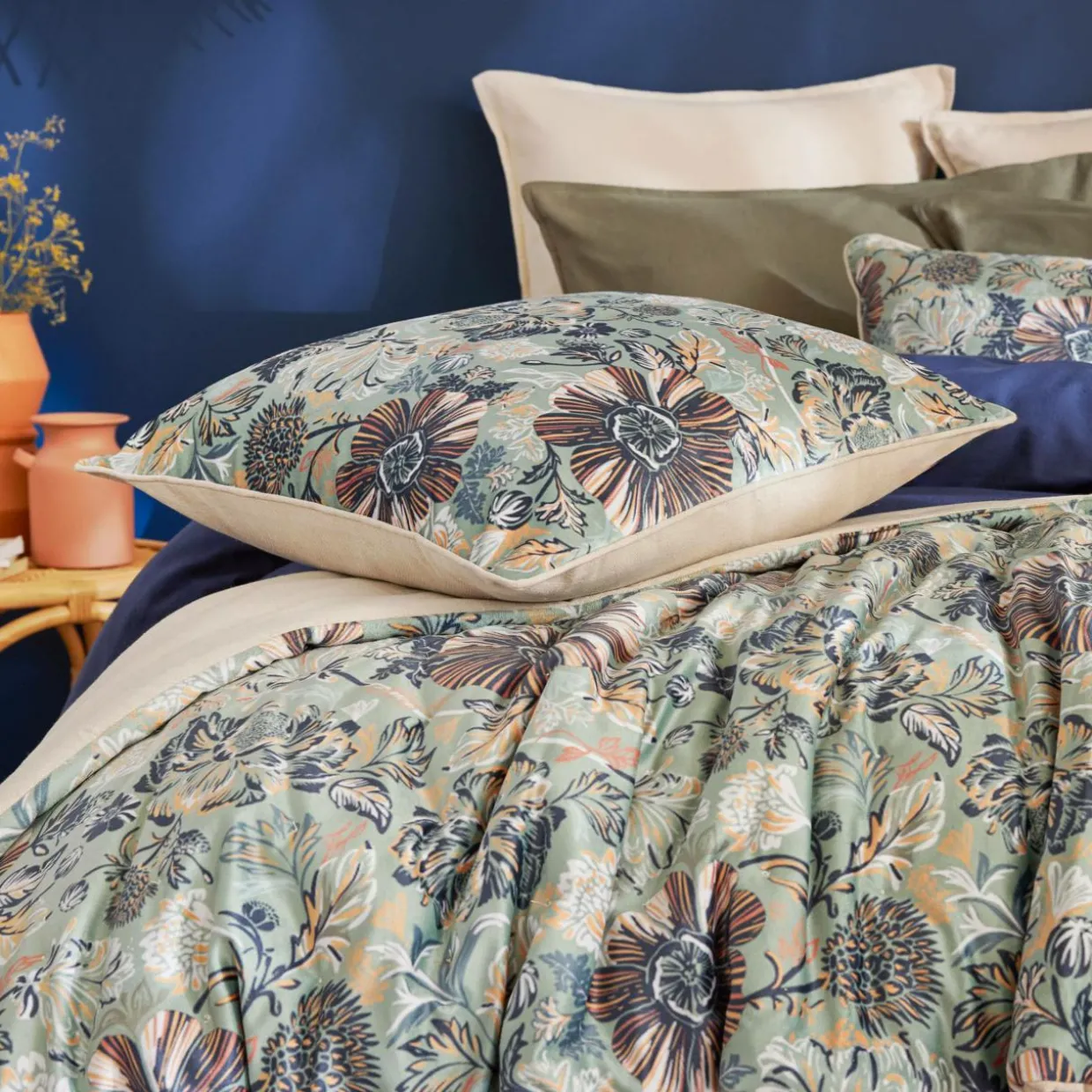 Coussin carré velours (50 x 50 cm) Dolores Vert