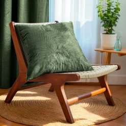 Coussin carré velours (60 x 60 cm) Fern Vert romarin