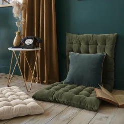 Coussin carré velours de coton (45 x 45 cm) Victor Gris ardoise