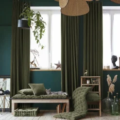 Coussin carré velours de coton (45 x 45 cm) Victor Vert thym