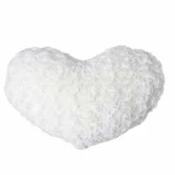 Coussin Coeur (28 x 36 cm) Bouclée Blanc