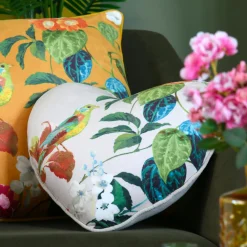 Coussin cœur coton (40 x 40 cm) Emmy Ecru