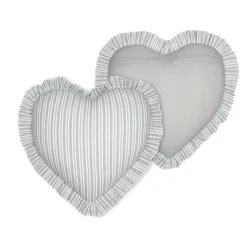 Coussin cœur coton (45 x 45 cm) Joséphine Gris