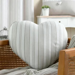 Coussin cœur coton (45 x 45 cm) Joséphine Ecru