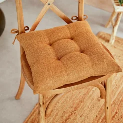 Coussin de chaise carré (38 x 38 cm) Clem Cannelle