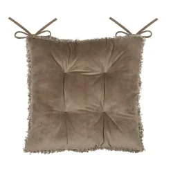 Coussin de chaise carré bouclette (38 x 38 cm) Cosylife Taupe