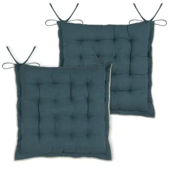 Coussin de chaise carré coton (38 x 38 cm) Helios Bleu