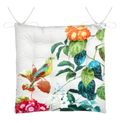 Coussin de chaise carré coton (38x38 cm) Emmy Ecru