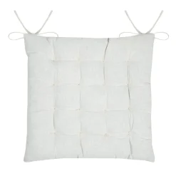 Coussin de chaise carré coton (38x38 cm) Emmy Ecru