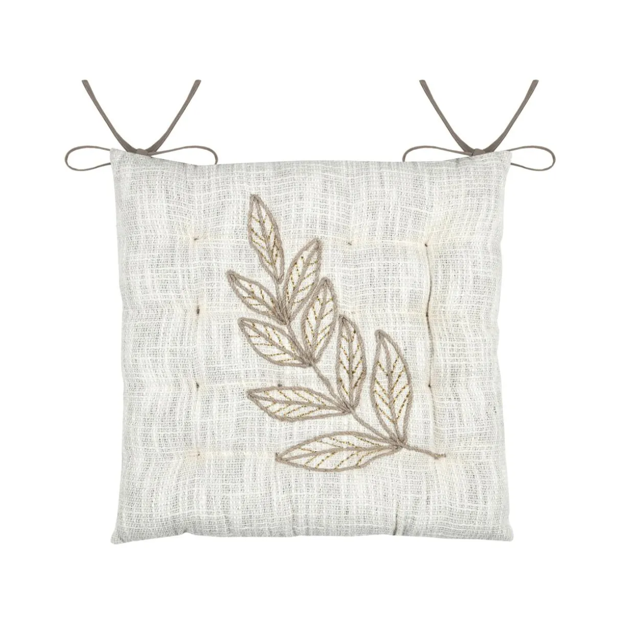 Coussin de chaise carré coton (38 x 38 cm) Hemera Ecru