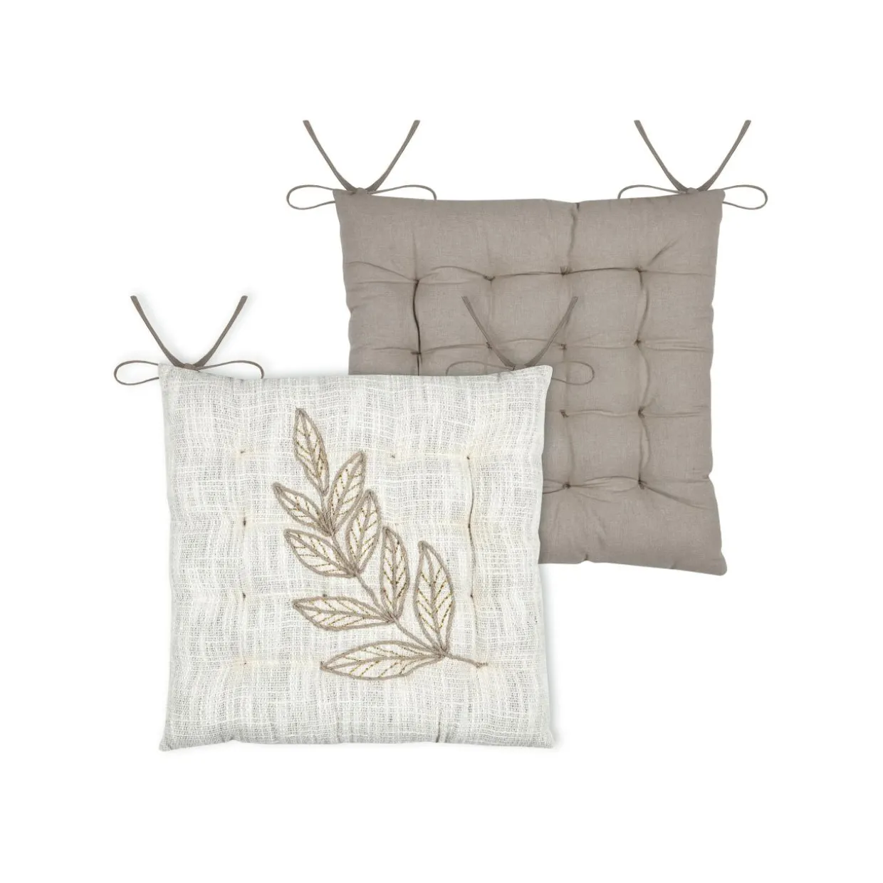 Coussin de chaise carré coton (38 x 38 cm) Hemera Ecru