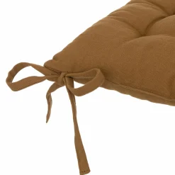 Coussin de chaise carré coton ( 38 x 38 cm) Anjali Marron camel