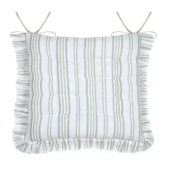 Coussin de chaise carré coton (38 x 38 cm) Joséphine Ecru