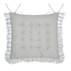 Coussin de chaise carré coton (38 x 38 cm) Joséphine Ecru