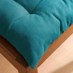 Coussin de chaise carré coton (40 x 40 cm) Pixel Bleu canard