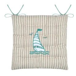 Coussin de chaise carré coton (38 x 38 cm) Barbade Ecru