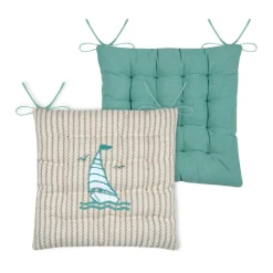 Coussin de chaise carré coton (38 x 38 cm) Barbade Ecru