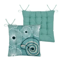 Coussin de chaise carré coton (38x38 cm) Barbade Vert céladon