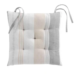 Coussin de chaise carré coton recyclé Andria Beige