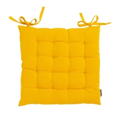 Coussin de chaise carré coton (40 x 40 cm) Pixel Jaune moutarde