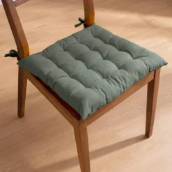 Coussin de chaise carré coton (40 x 40 cm) Pixel Vert kaki