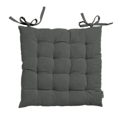 Coussin de chaise carré coton (40 x 40 cm) Pixel Gris anthracite