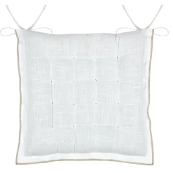 Coussin de chaise carré coton (38 x 38 cm) Helios Blanc