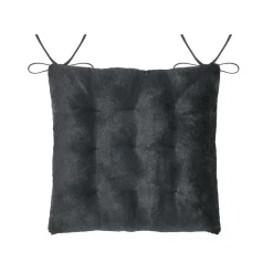 Coussin de chaise carré fausse fourrure (40 x 40 cm) Asgard Gris carbone