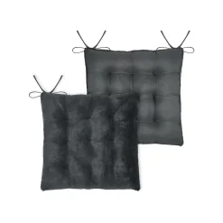 Coussin de chaise carré fausse fourrure (40 x 40 cm) Asgard Gris carbone