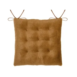 Coussin de chaise carré fausse fourrure (40 x 40 cm) Asgard Camel