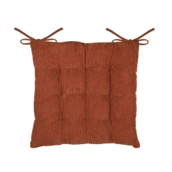 Coussin de chaise carré velours (38 x 38 cm) Dandy Terracotta