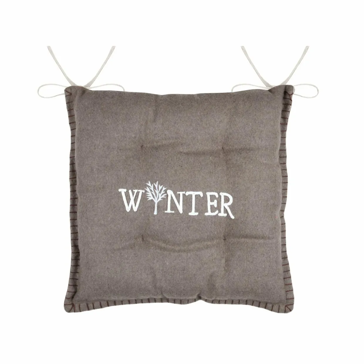 Coussin de chaise carré velours (38 x 38 cm) Landry Taupe