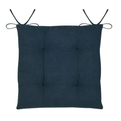 Coussin de chaise carrée coton (38x38 cm) Bordemer Bleu marine