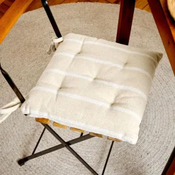 Coussin de chaise extérieur toile de coton (40 x 40 cm) Ocealys Blanc