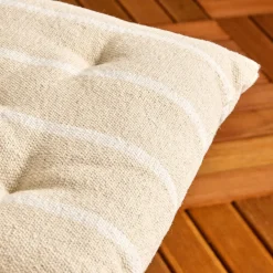 Coussin de chaise extérieur toile de coton (40 x 40 cm) Ocealys Blanc