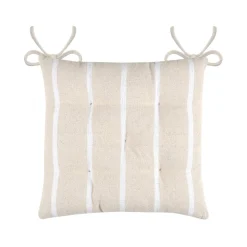 Coussin de chaise extérieur toile de coton (40 x 40 cm) Ocealys Blanc