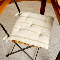 Coussin de chaise extérieur toile de coton (40 x 40 cm) Ocealys Beige