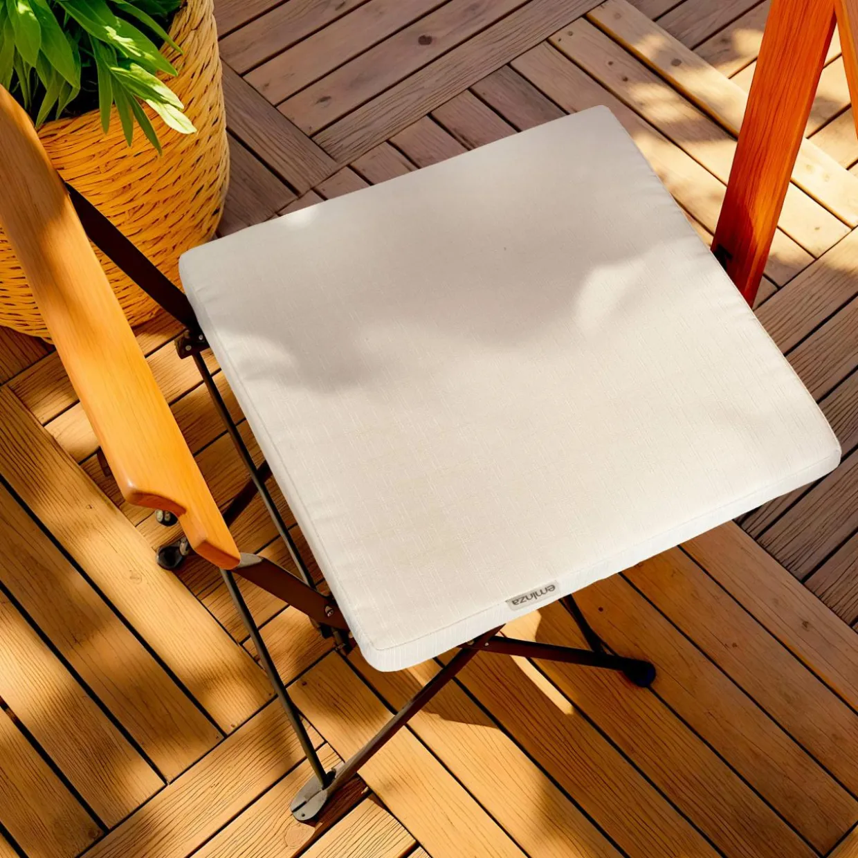 Coussin de chaise extérieur carré (40 x 40 cm) Sunset Ecru