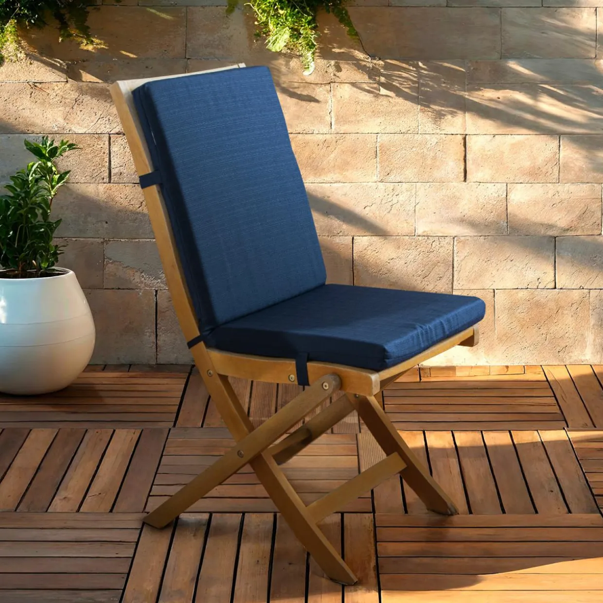 Coussin de chaise extérieur avec dossier (90 x 40 cm) Sunset Bleu nuit