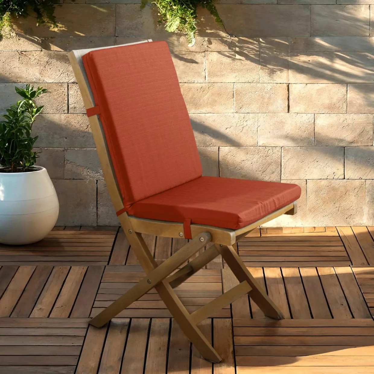 Coussin de chaise extérieur avec dossier (90 x 40 cm) Sunset Terracotta
