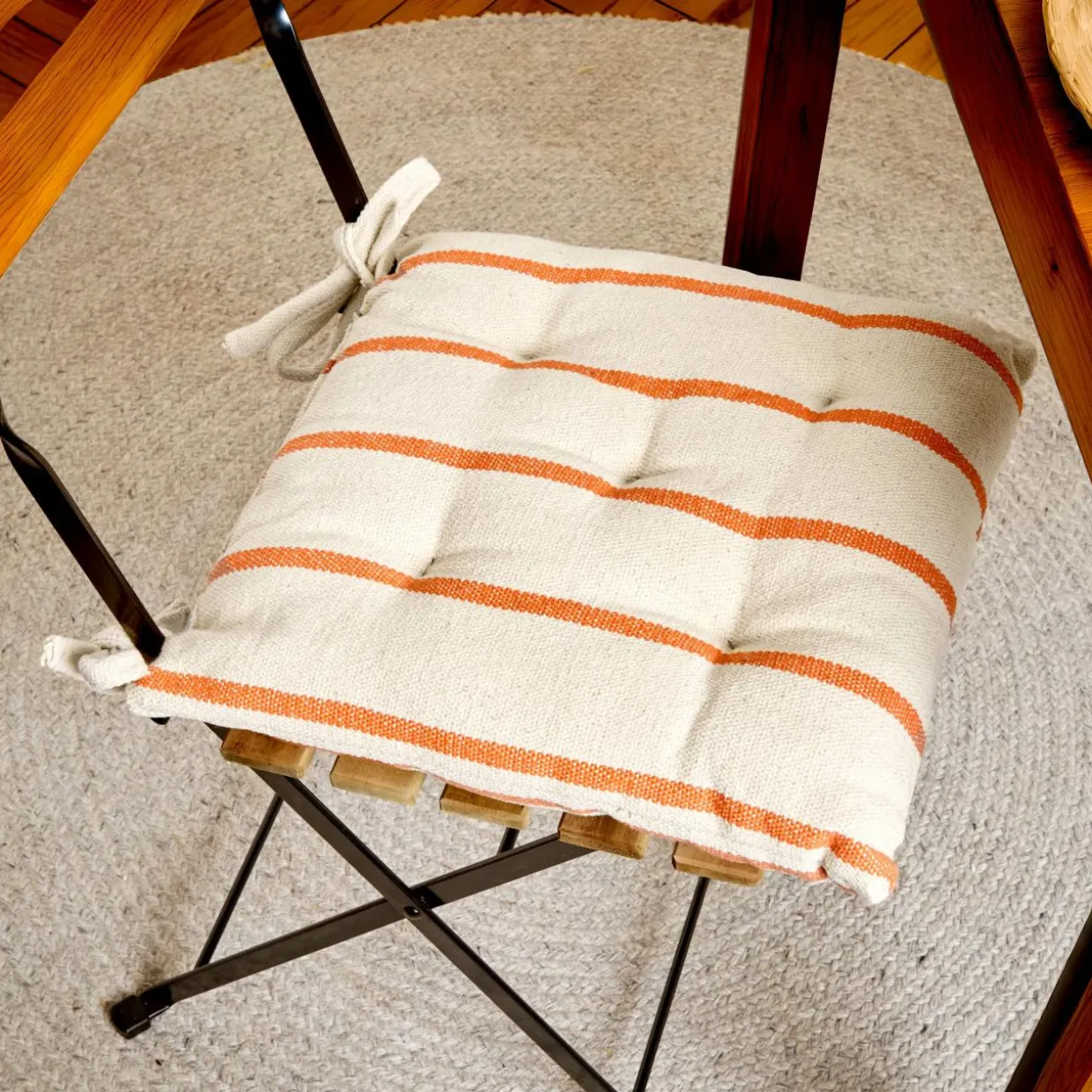 Coussin de chaise extérieur toile de coton (40 x 40 cm) Ocealys Corail