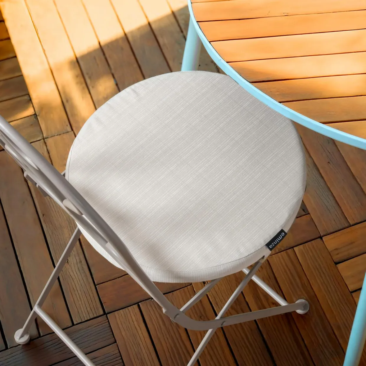 Coussin de chaise extérieur rond (40 cm) Sunset Ecru