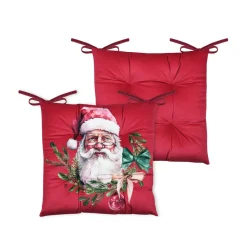Coussin de chaise Noël carré velours (38 x 38 cm) Harold Rouge