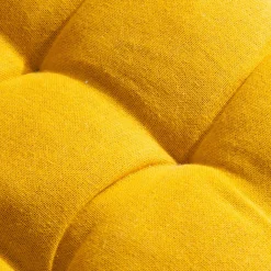 Coussin de chaise rond coton (40 cm) Pixel Jaune moutarde