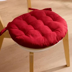 Coussin de chaise rond coton (40 cm) Pixel Rouge