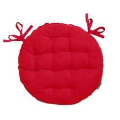 Coussin de chaise rond coton (40 cm) Pixel Rouge