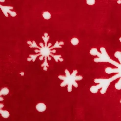 Coussin de Noël carré (40 cm) Flocons de neige Rouge