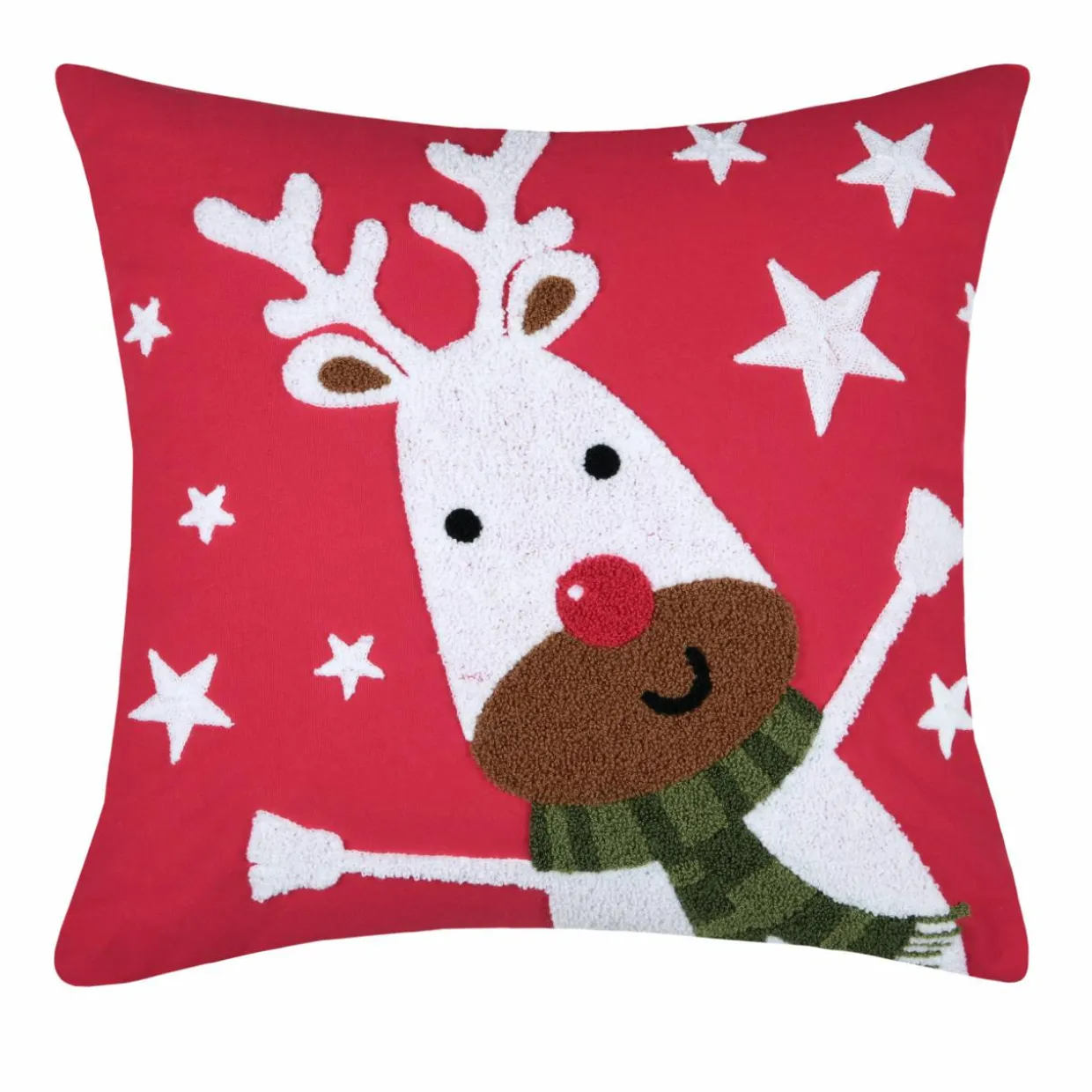 Coussin de Noël carré (45 cm) Falala Renne Rouge