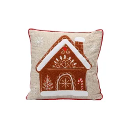 Coussin de Noël carré coton (45 x 45 cm) Maison Rouge