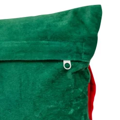 Coussin de Noël rectangulaire (30 x 50 cm) Nœud en velours Rouge et vert
